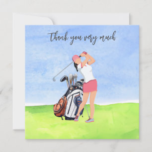 Golf Golfer Carte de remerciements pour golfeur