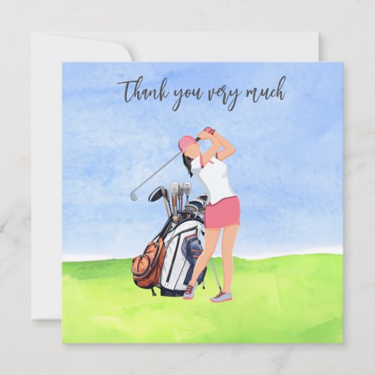 Golf Golfer Dank je kaart voor golfer (Voorkant)