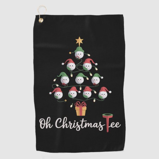 Golf Golfer Funny Golfing Oh Christmas Tee Golfhanddoek (Voorkant)