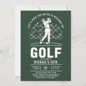 Golf Golfer Golfen Elegant Modern 30e verjaardag Kaart (Voorkant)