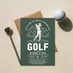 Golf Golfer Golfen Elegant Modern 30e verjaardag Kaart