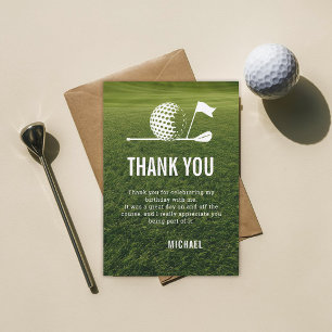Golf Golfer Golfen Minimalistisch Mannen 30e Verja Bedankkaart