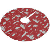 Golf Golfer Golfen Winkelwagen tas Kerstboom Rok (Gekanteld)