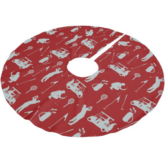 Golf Golfer Golfen Winkelwagen tas Kerstboom Rok (Gekanteld)