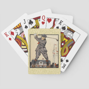 Golf Golfer Vintage Antiek Golfen Pokerkaarten
