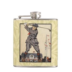 Golf Golfer Vintage Antieke Golfen Heupfles