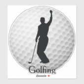 Golf Golfing Golf Ball Design Contour Sticker (Vel)