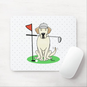 Golf Golfing Yellow Lab Labrador Retriever Dog Muismat