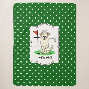 Golf Golfing Yellow Lab Labrador Retriever Dog Sherpa Deken