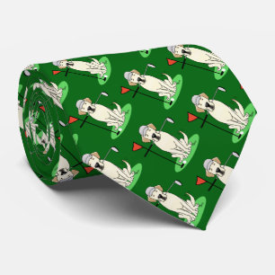 Golf Golfing Yellow Lab Labrador Retriever Dog Stropdas