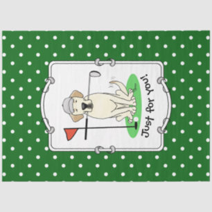 Golf Golfing Yellow Lab Labrador Retriever Dog Tissuepapier