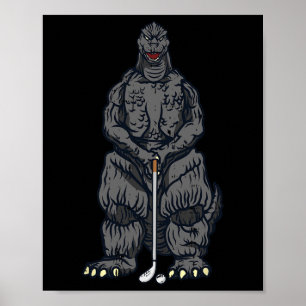 Golf Golfspeel Japans Film Dinosaur Monster Golfe Poster