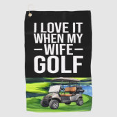 Golf grappig gezegde over vrouw golfhanddoek (Voorkant)