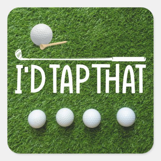 Golf grappig gezegde voor golfer vierkante sticker (Voorkant)