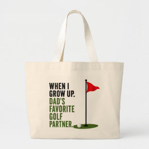 Golf Grappige Baby Golfer Spreuk Grote Tote Bag
