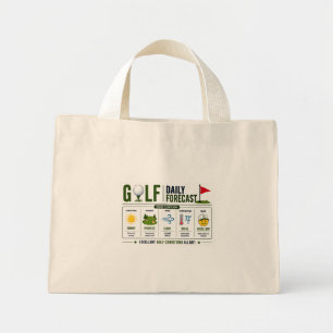Golf grappige weersvoorspelling mini tote bag