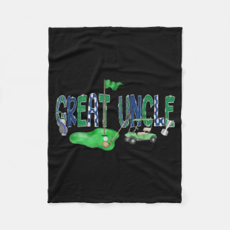 Golf Great Uncle Hole In One Golf 1st Birthday Boy Fleece Deken