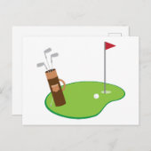 Golf Green Briefkaart (Voorkant / Achterkant)