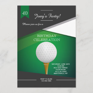 Golf Green Invitation Kaart