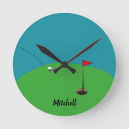 Golf Green Personalized Ronde Klok