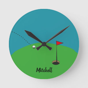 Golf Green Personalized   Ronde Klok