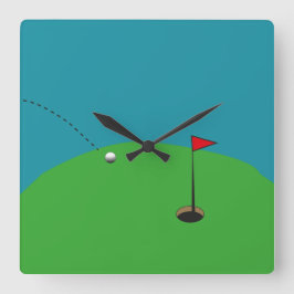 Golf Green Vierkante Klok
