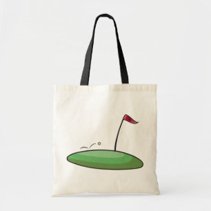 Golf Groen Putt Hole met Vlag 18 Tote Bag