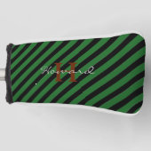 GOLF-Groene Stripe, Monogram Golf Putter Head Hoes Golfheadcover (Voorkant)