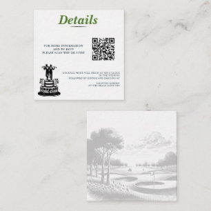 Golf Grooms Bruiloft QR Code Informatiekaartje