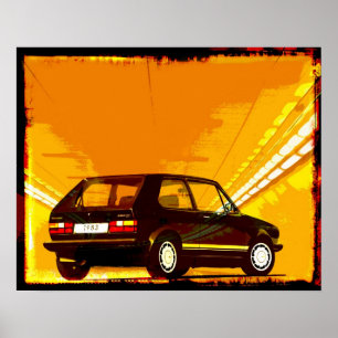 Golf GTi MkI Oranje Poster