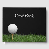 Golf Guest-boek over zwarte achtergrond Gastenboek (Voorkant)