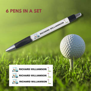 Golf Guy Winkelwagen Vlag Gepersonaliseerde Naam Pen