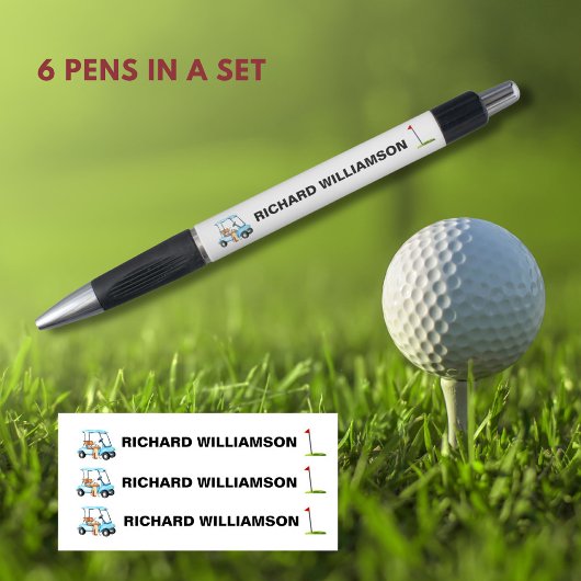 Golf Guy Winkelwagen Vlag Gepersonaliseerde Naam Pen