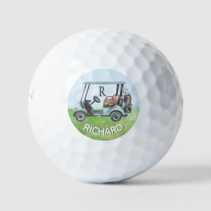 Golf Guy's Cart Clubs Custom Monogram Name Golfballen