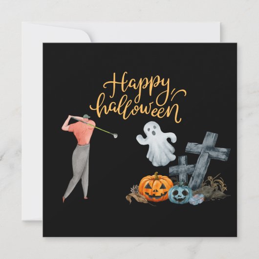 Golf Halloween Day pour golfeur Carte postale (Devant)