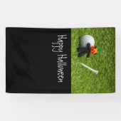 Golf Halloween met golf- en pompoenspook Spandoek (Horizontaal)