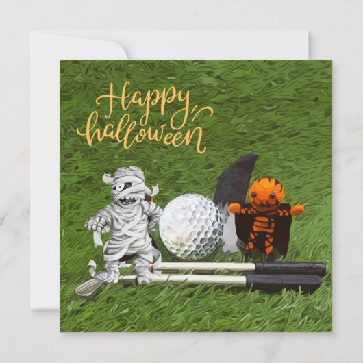 Golf Halloween thema voor golfer Kaart (Voorkant)