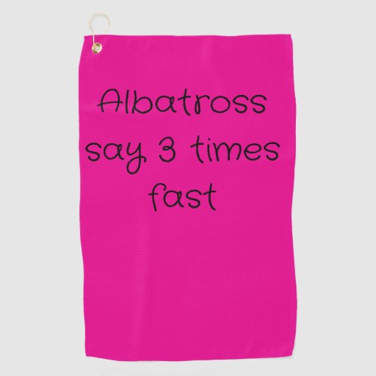 Golf handdoek in hot pink met golfterm (Voorkant)