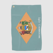 Golf Handdoek met vlag van Delaware, USA (Voorkant)