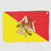 Golf Handdoek met vlag van Sicilië, Italië (Horizontaal)