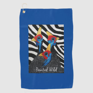 Golf handdoek parelhoen geschilderd wild
