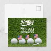 Golf Happy 4 juli Onafhankelijkheidsdag Feestdagenkaart (Voorkant / Achterkant)