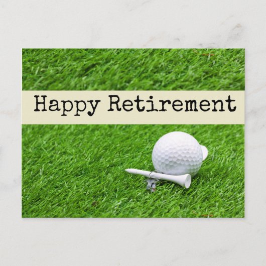 Golf Happy pensionering met golfbal en t-shirt Briefkaart (Voorkant)