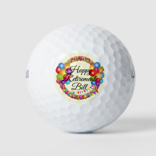 Golf Happy Retirement Ajouter un nom Cadeau 3 balles de