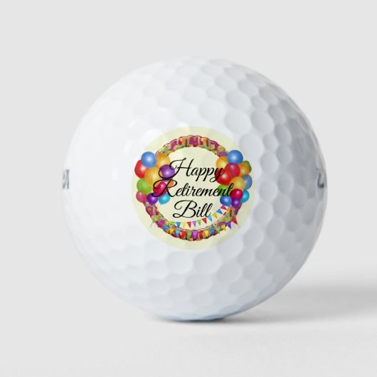 Golf Happy Retirement Ajouter un nom Cadeau 3 balles de (Devant)