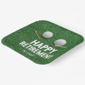 Golf Happy Retirement op groene achtergrond Papieren Bordje (Gebogen)