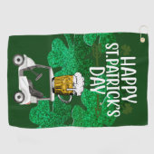 Golf Happy St. Patrick's Day met Shamrock green Golfhanddoek (Horizontaal)