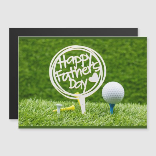 Golf Happy Vaderdag met golfbal op groen  (Voorkant / Achterkant)