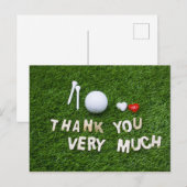 Golf hartelijk dank met golfbal en t-shirt briefkaart (Voorkant / Achterkant)