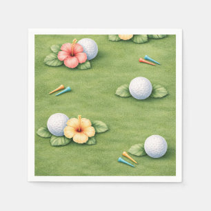 Golf Hawaï-thema voor Hawaiaanse golferfeestje Servet